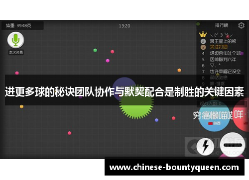 进更多球的秘诀团队协作与默契配合是制胜的关键因素