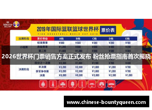 2026世界杯门票销售方案正式发布 粉丝抢票指南首次揭晓 2026世界杯门票销售方案正式发布 粉丝抢票指南首次揭晓